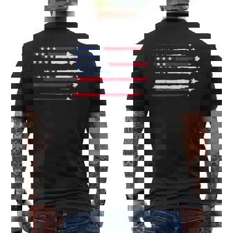 Us American Flag Fighter Jets Patriotic Usa 4Th Of July Men's T-shirt Back Print - Monsterry