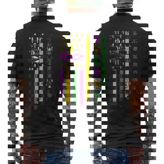 Us Flag Mardi Gras メンズTシャツ バックプリント - Kawaiitshirt