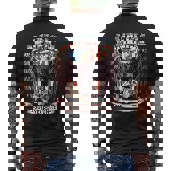 Usa 250 Years United Bald Eagle Patriotic Flag Graphic Men's T-shirt Back Print | Mazezy