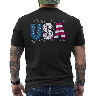 Usa Bold 4Th Of July Independence Day Patriotic Usa Flag Men's T-shirt Back Print - Thegiftio UK