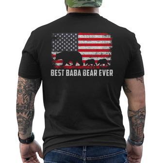 Usa Flag Best Baba Bear Ever Father's Day Men's T-shirt Back Print - Thegiftio UK