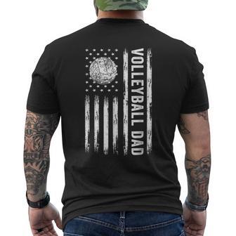 Usa Flag Volleyball Dad Father's Day Men's T-shirt Back Print - Thegiftio