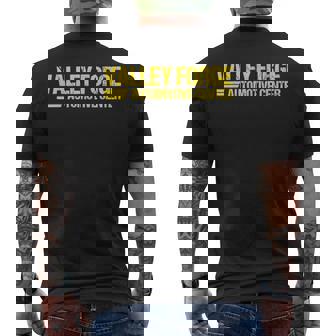 Valley Forge Automotive Center Retro Mechanic Men's T-shirt Back Print | Mazezy