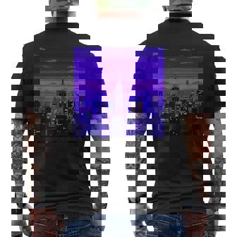 Vaporwave レトロゲーミングピクセルアート メンズTシャツ バックプリント - Kawaiitshirt