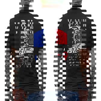 Verdun France Flag Gps Coordonnées Deerdun T-shirt imprimé au dos - Cadeauxyz