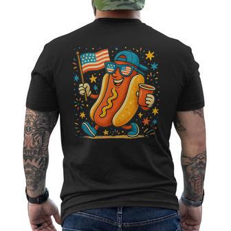 Vintage 4Th Of July Hotdog Patriotic 4Th Of July Men's T-shirt Back Print - Thegiftio UK