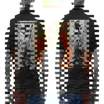 Vintage African Samurai Afro American Bushido Warrior Katana Men's T-shirt Back Print - Thegiftio