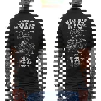 Vintage Born 1965 60Th Birthday クラシック レトロ バイク メンズTシャツ バックプリント - Kawaiitshirt