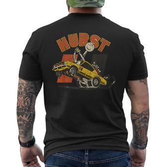 Vintage Car Retro Hurst Racing Meme Hand Engine Men's T-shirt Back Print - Thegiftio UK