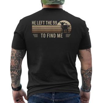 Vintage For Christians Adult He Left The 99 To Find Me Men's T-shirt Back Print - Thegiftio UK