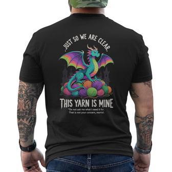 Vintage Yarn Dragon Knitting Crochet Lover Men's T-shirt Back Print - Thegiftio UK