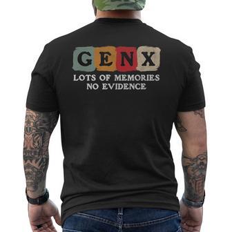 Vintage Generation X Gen X Lots Of Memories No Evidence Men's T-shirt Back Print - Thegiftio UK