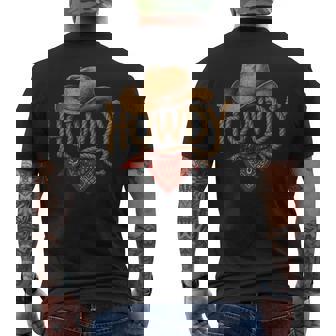 Vintage Howdy Cowboy Retro Western Howdy Cowboy Men's T-shirt Back Print - Thegiftio