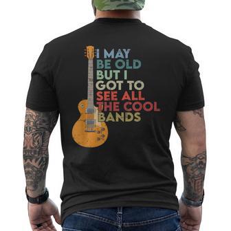 Vintage I May Be Old But I See All The Cool Bands Guitar Men's T-shirt Back Print - Thegiftio UK