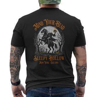 Vintage Mind Your Head Sleepy Hollow Headless Horseman Men's T-shirt Back Print - Thegiftio UK