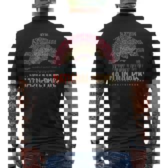 Vintage National Parks Camping Mountain Hiking Men's T-shirt Back Print - Monsterry