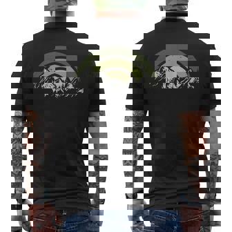 Vintage Nature Graphic Trees Mountains Moon Wildlife Men Men's T-shirt Back Print - Thegiftio
