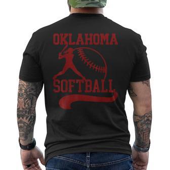 Vintage Oklahoma Softball Player Men's T-shirt Back Print - Thegiftio UK