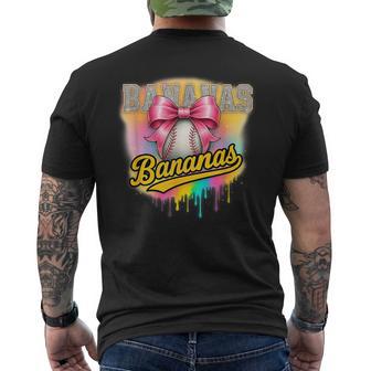 Vintage Retro Bananas Name Coquette Bow Men's T-shirt Back Print - Thegiftio UK