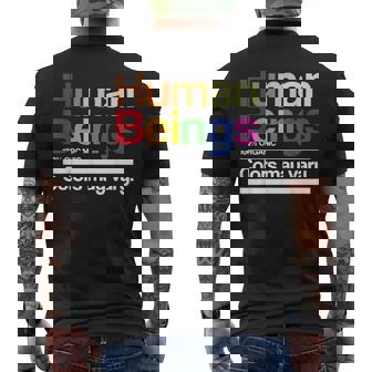 Vintage Retro Human Being 100 Organic Colors May Vary Lgbt Men's T-shirt Back Print - Monsterry
