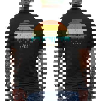 Vintage Retrotyle City Turkeykyline Cityscape Istanbul 長袖tシャツ メンズTシャツ バックプリント - Kawaiitshirt