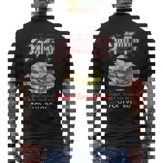 Vintage Shark Sandwich Distressed Spinal Tap Men's T-shirt Back Print | Mazezy