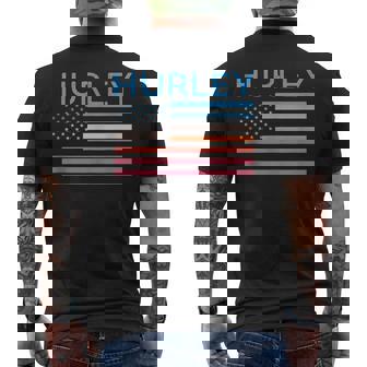 Vintage Sunset American Flag Hurley Virginia Men's T-shirt Back Print - Thegiftio
