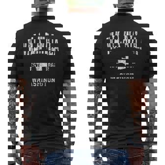 Walla Walla Washington Wa ビンテージアスレチックスポーツデザイン メンズTシャツ バックプリント - Kawaiitshirt