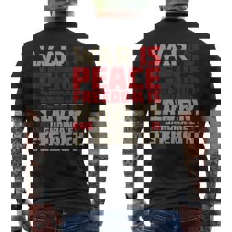 War Is Peace 引用tシャツ メンズTシャツ バックプリント - Kawaiitshirt