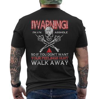 Warning I'm An Asshole If You Don't Want Your Feelings Hurt Men's T-shirt Back Print - Thegiftio UK