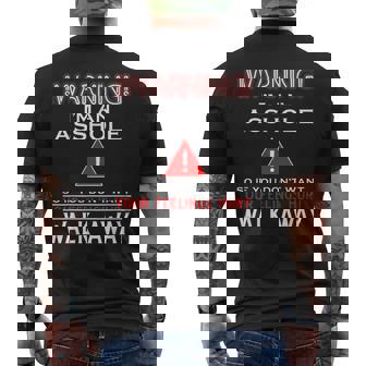 Warning I'm An Asshole So If You Don't Want Your Feelings Men's T-shirt Back Print | Mazezy