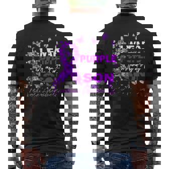 I Wear Purple In Memory Of My Son Overdose Awareness Men's T-shirt Back Print - Thegiftio