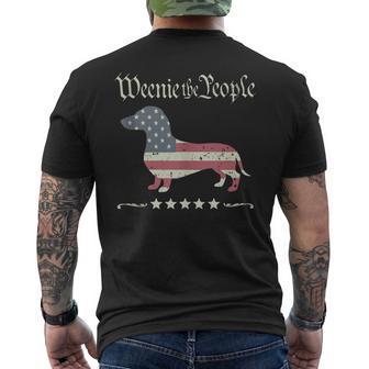 Weenie The People American Flag 4Th Of July Dachshund Lover Men's T-shirt Back Print - Thegiftio UK