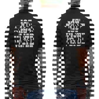 Western Cowboy Cowgirl Most Wanted Men's T-shirt Back Print - Thegiftio
