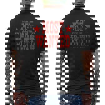 Western Cowboy Cowgirl Outfit Country Women Most Wanted Men's T-shirt Back Print | Mazezy