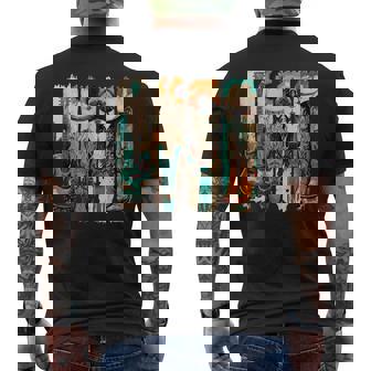 Western Cowgirl Vintage Cowboy Boots Western Turquoise Men's T-shirt Back Print | Mazezy