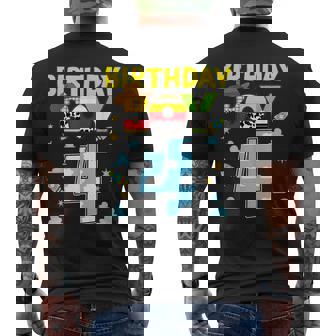 Western Family Birthday Boy 4 Cowboy 4Th Birthday Men's T-shirt Back Print - Thegiftio