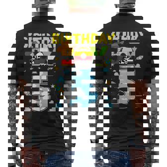 Western Family Birthday Boy 5 Cowboy 5Th Birthday Men's T-shirt Back Print - Thegiftio