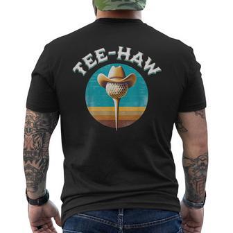 Western Haw Y'all Golf Ball Cowboy Southern Retro Men's T-shirt Back Print - Thegiftio UK