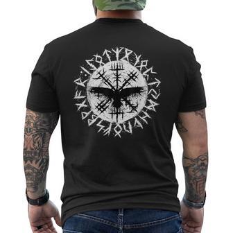 Wikinger Rabe Odin Runenegvisir T-Shirt mit Rückendruck - Geschenkecke