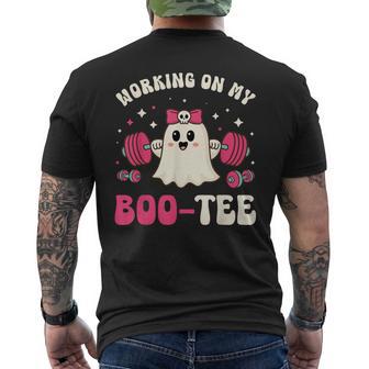 Working On My Boo Gym Halloween Dead Lift Ghost Men's T-shirt Back Print - Thegiftio UK