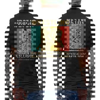 Wrestling It's What Do ビンテージレスリングレスラー メンズTシャツ バックプリント - Kawaiitshirt