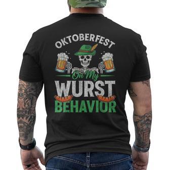 On My Wurst Behavior German Oktoberfest Drinking Men Men's T-shirt Back Print - Thegiftio UK