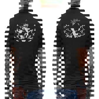 W文字クイーン W英文字 W王冠 大文字アルファベットwモノグラム メンズTシャツ バックプリント - Kawaiitshirt