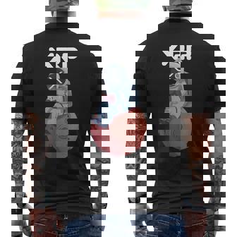 Xrpかわいい月の男暗号通貨電話トレーダー メンズTシャツ バックプリント - Kawaiitshirt