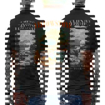 Yellowstone National Park Vintage Hiking Camping Men's T-shirt Back Print - Thegiftio UK