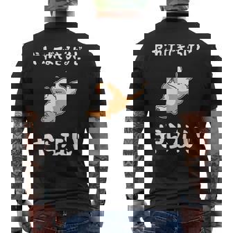 「やればできるけどやらない」柴犬 文字入り おもしろ 筆文字 面白い 服 面白い メンズTシャツ バックプリント - Kawaiitshirt