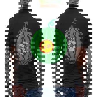 【スイカ】（半額シール）遊び心 おもしろ 夏服 面白い お笑い ユーモア ギャグ ネタ ウケ狙い 笑える 変な 食べ物 メンズTシャツ バックプリント - Kawaiitshirt