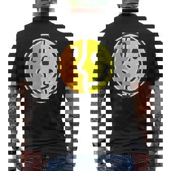 【ピカソ風】スマイル フェイス 笑顔（パロディ）キュビズム【スマイリー】ニコニコ 黄色 ポップ かわいい メンズTシャツ バックプリント - Kawaiitshirt