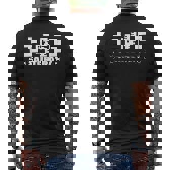 【土曜日】月 火 水 木 金 火 土 日 一週間 曜日 おもしろ かわいい メンズTシャツ バックプリント - Kawaiitshirt